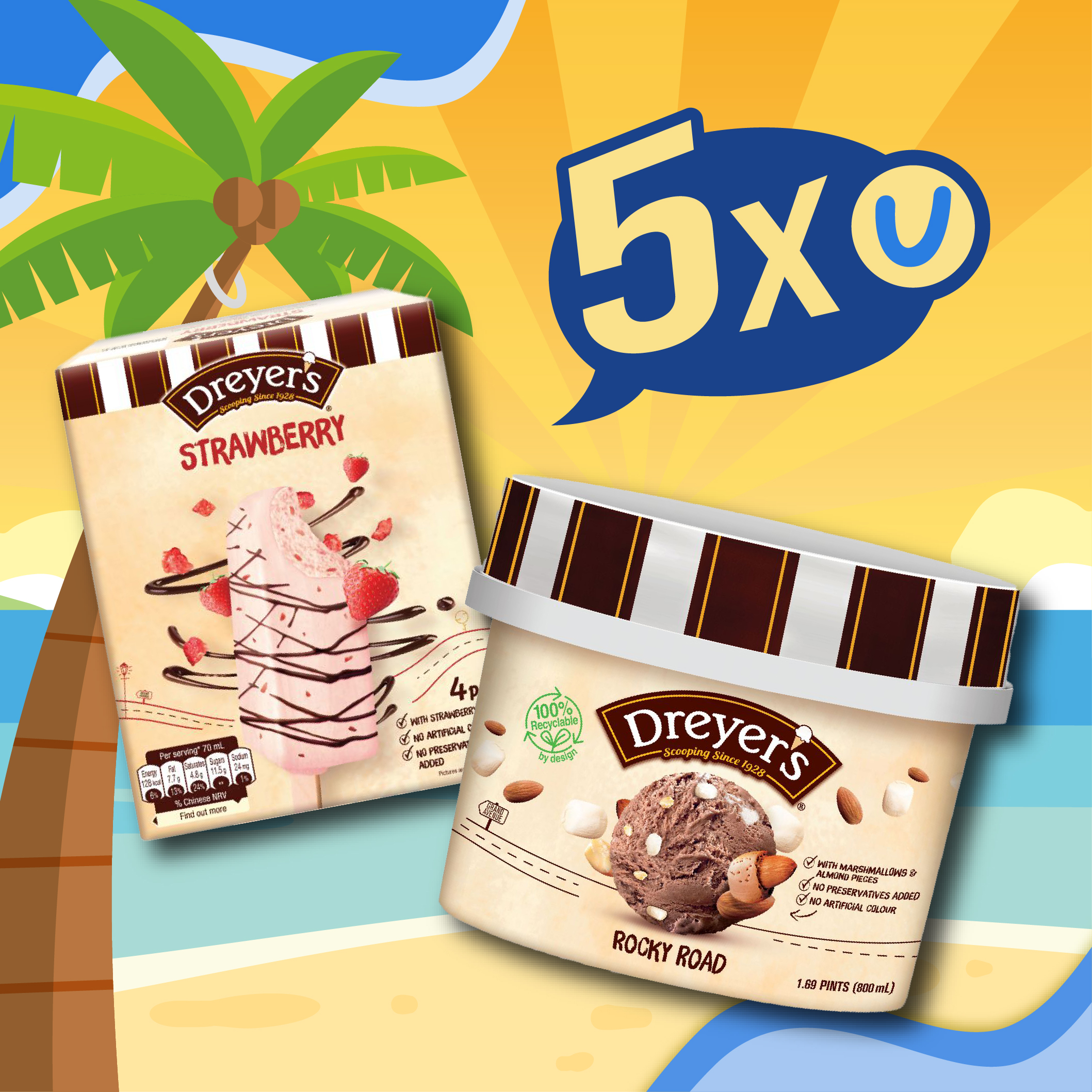 買Dreyer's指定產品享會員價$70/2件及5x積分