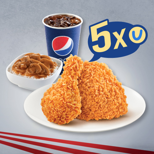 選購KFC O2 爆脆雞尊享套餐即賺5x 積分